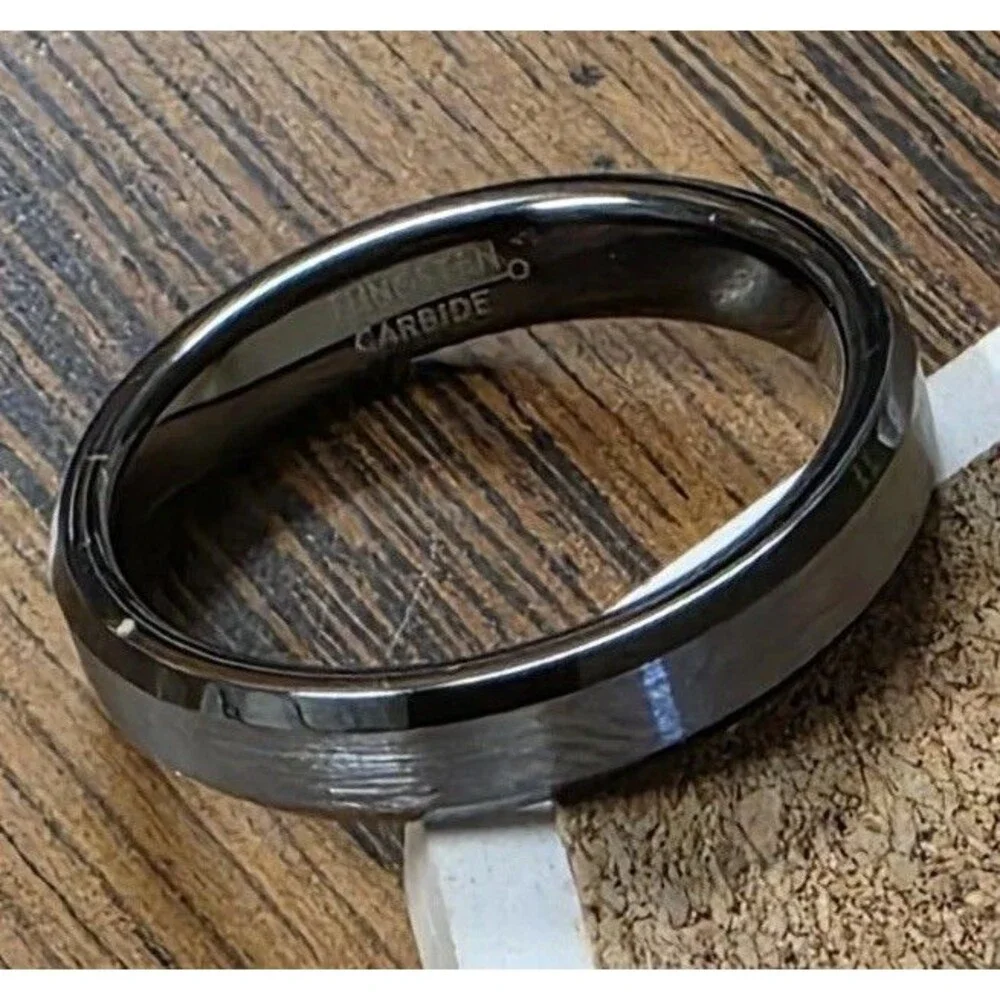 Tungsten Carbide Men's Women's Wedding Band Ring Engagement Casual Gray Size 8.5
